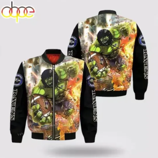 football Baltimore Ravens Hulk All Over Print Bomber Jacket