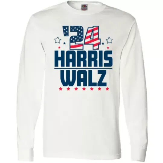 Inktastic Harris Walz Election 2024 Long Sleeve T-Shirt Politics Voting Kamala