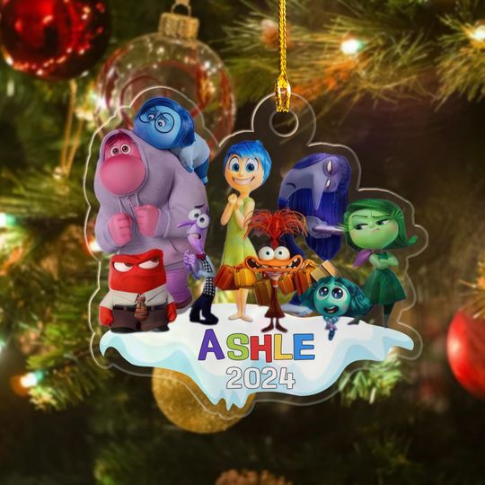 Personalized Inside Out 2 Movie Ornament, Inside Out Characters Ornament, Inside Out Xmas Tree Decor, Inside Out Keepsake Gift For Kid