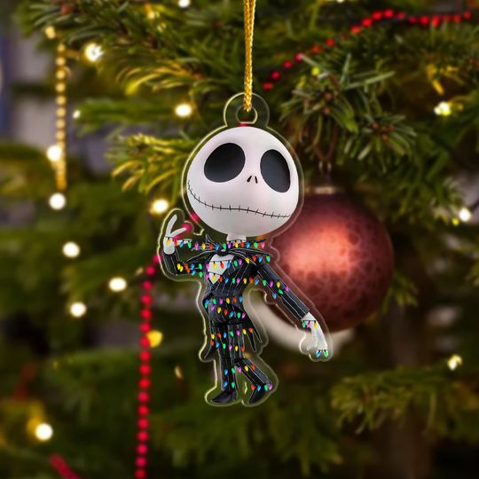 Nightmare Skeleton Suit Christmas Ornament, Jack Skellington Xmas Ornament, Christmas Tree Decor Gift For Kid