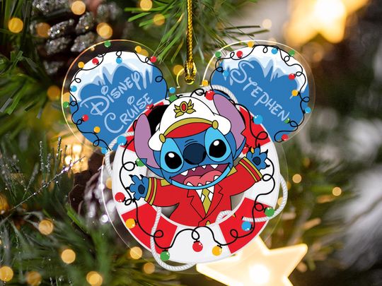 Personalized Mickey & Friends Disney Cruise Ornament, Disney Family Vacation Trip 2024 Christmas Shaker Ornament, Christmas Tree Home Decor