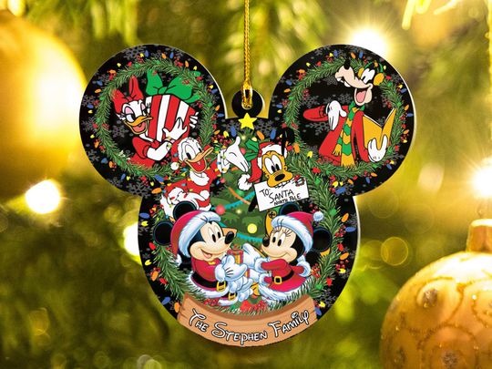 Personalized Disney Family Christmas Ornament, Mickey And Family Disney Trip 2024 Ornament, Mickey Ornament Disney Xmas Gift
