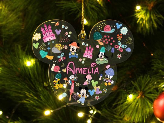 Personalized Disney Baby's First Ornament, Custom Name Baby Ornament , Gift For Kid, Funny Christmas Ornament 2024
