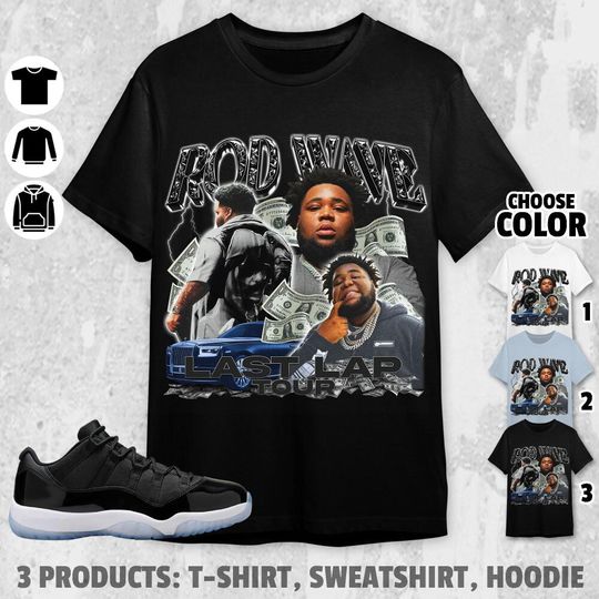 AJ 11 Low Space Jamz Unisex T-Shirt, Rd Wave Last Lap Tour Tees, Shirt In Light Blue To Match Sneaker