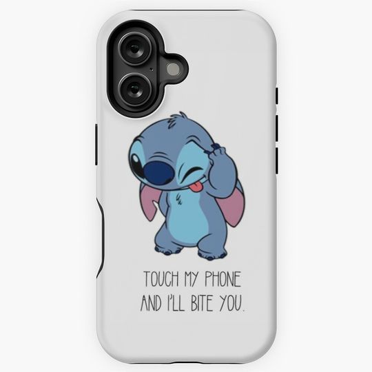 Don’t touch my phone or I’ll bite you stitch iPhone Case