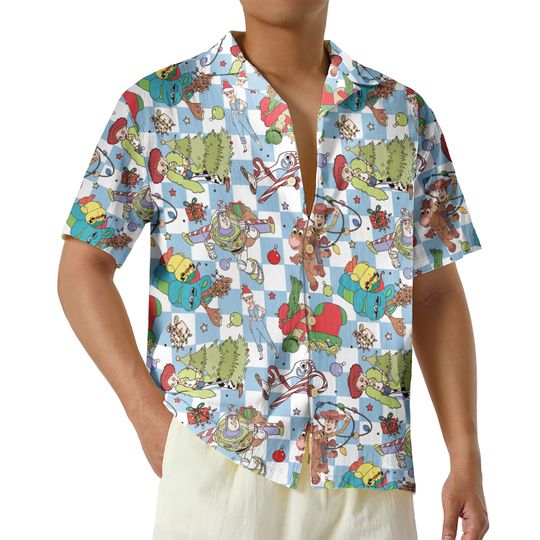 Disney Toy Story Christmas Hawaiian Shirt, Woody and Friends Hawaiian Disney Button Up Shirt, Disneyland Christmas Gift