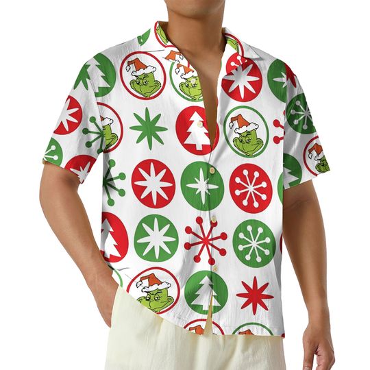 Is This Jolly Enough the funny character Christmas Hawaiian Shirt, Christmas funny character Button Up Shirt, Grin Christmas Gift