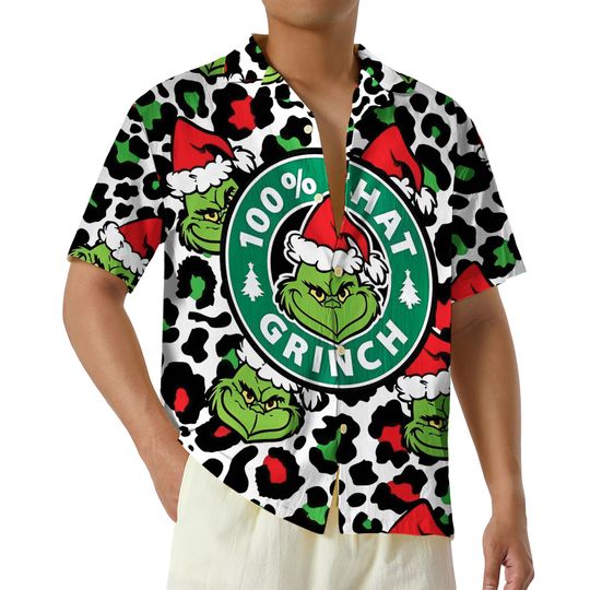 Discover 100% That funny character Hawaiian Shirt, Christmas funny character Button Up Shirt, Retro funny character Movie Hawaii Shirt, Grin Tee