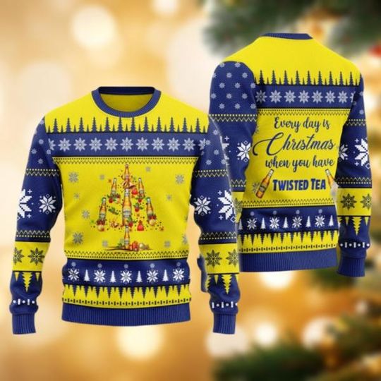 Twisted Tea Ugly Christmas Sweater, Whisky Christmas Sweater, Everyday Is Christmas When You Have Twisted Tea Sweater, Sweater Family