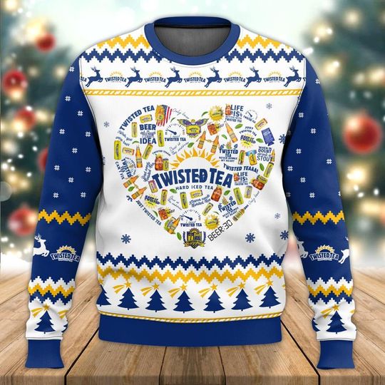 Christmas Twisted Tea Ugly Sweater, Hard Iced Tea Holiday Sweatshirt, Tea Lover Xmas Sweater, Funny Drinking Shirt, Gift For Dad