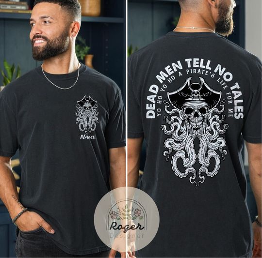 Two-sided Pirates of the Caribbean Shirt, Dead men tell no tales Yo ho Yo ho A Pirates life for me shirt, Disney Pirates vintage retro shirt
