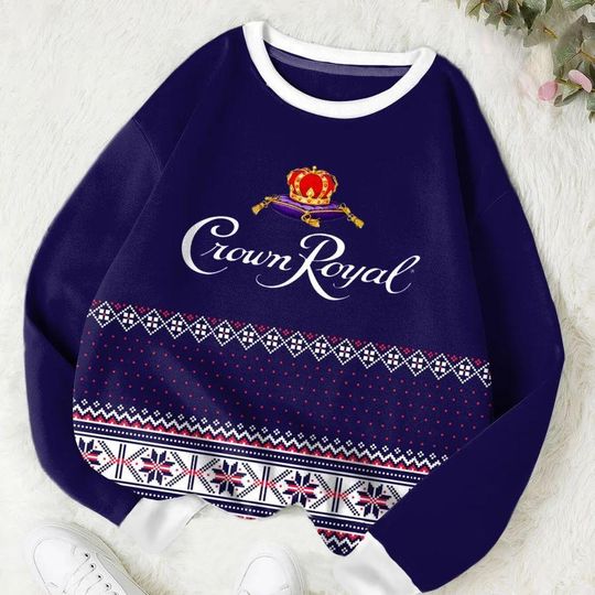 Crown Royal Christmas Ugly Sweater, Whiskey Xmas Sweatshirt, Alcohol Xmas Sweatshirt, Christmas Shirt For Women Man, Drink Lovers Gift