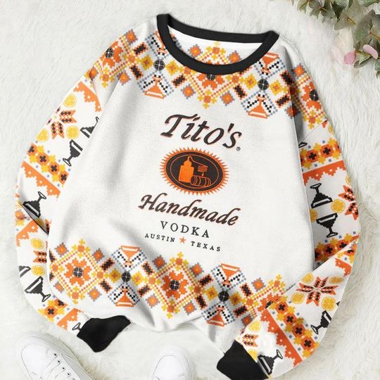 Titos Handmade Christmas Ugly Sweater, Vodka Xmas Sweatshirt, Austin Texas Label Shirt, Alcohol Lovers Shirt, Christmas Gift