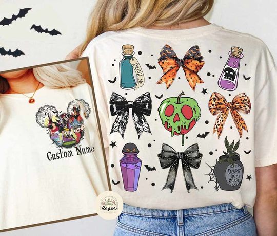 Two-sided Personalized Pick Your Poison Shirt, Bows Disney Villain T-Shirt, Kuzco Poison Shirt, Poison Apple Shirt, Disneyland Halloween