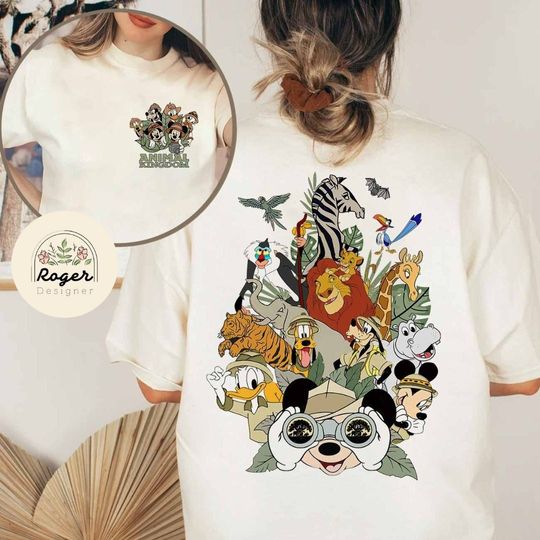 Two-sided Mickey and Friends Disney Animal Kingdom Shirt, The Lion King Simba Mufasa Safari Mode, WDW Disneyland Family Safari Trip Shirt
