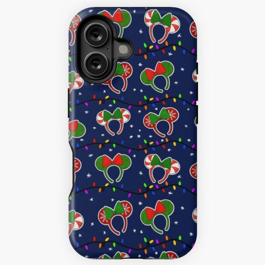 Christmas mickey ear pattern iPhone Case