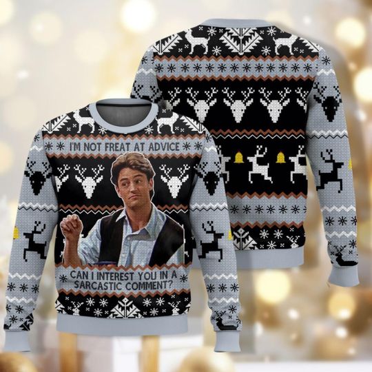 Friends Funny Chandler Bing Ugly Sweater, Goodbye Bing Shirt, Sweaters For Men, Friends Tv Show Christmas Sweater, Chandler Fan Shirt