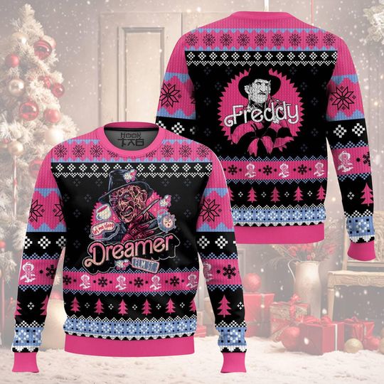 Freddy Krueger A Nightmare on Elm Street Ugly Sweater, Freddy Krueger Ugly Sweater, Horror Christmas Sweater, Scary Movie Xmas Sweater