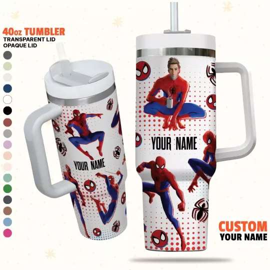 Custom Spiderman Peter B Parker Colorful Custom Across Spider Tumbler 40oz