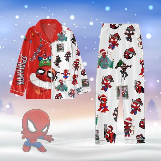 Spider Man Christmas Pajamas Set, Venom Holiday Pajamas, Marvel Midnight Shirt, Spiderverse Xmas Pajamas, Christmas Pjs For Party