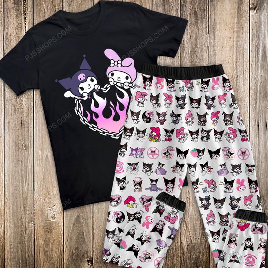 Kuromi Christmas Pajamas Set, Kuromi Family Pajamas, Kuromi Family Christmas Pajamas Set