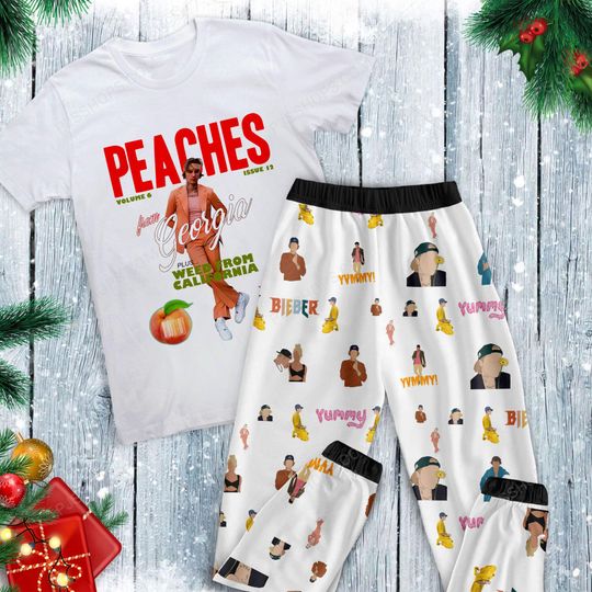 Justin Bieber Christmas Pajamas Set, Family Pajamas, Family Christmas Pajamas Set