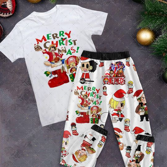 One Piece Christmas Pajamas Set, Family Pajamas, Family Christmas Pajamas Set