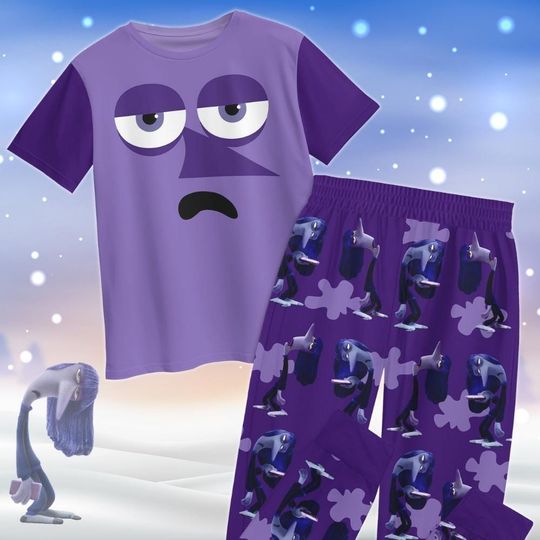 Inside Out Ennui Pajamas Christmas, Inside Out Movie Pajamas, Disney Ennui Holiday Pajamas, Emotion Friends Pjs, Gift For Her