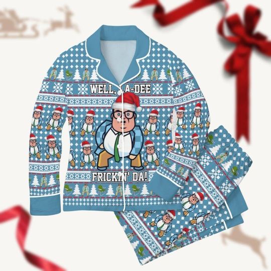 Matt Foley Well Christmas Pajamas Set, Saturday Night Live Series, La Dee Frickin-Da Pj Set, American Tv Sitcom Set Of Pajamas