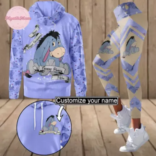 Custom Eeyore 3D Hoodie Legging Set Halloween Gift, Christmas Gift Us Size
