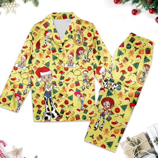 Jessie Toy Story Christmas Pajamas, Toy Story Christmas Pajama Set Gift Women For Holiday, Toy Story Xmas Holiday Party Shirt