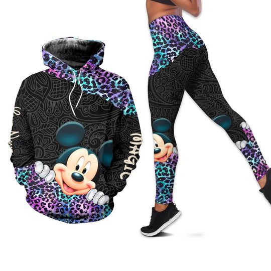 Mickey Hoodie, Disney Mickey Hoodie, Mickey Leggings, Mickey Workout Leggings, Mickey Gift, Mickey Leopard Hoodie, Hoodies For Women