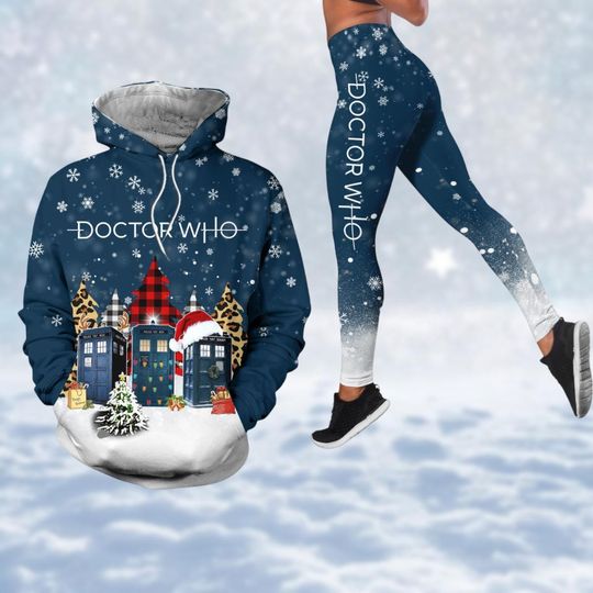 Christmas Doctor Who Hoodie Legging Set, Tardis Police Box Shirt, Retro Movie Series Xmas Tee, Family Matching Outfits, Gift For Fan