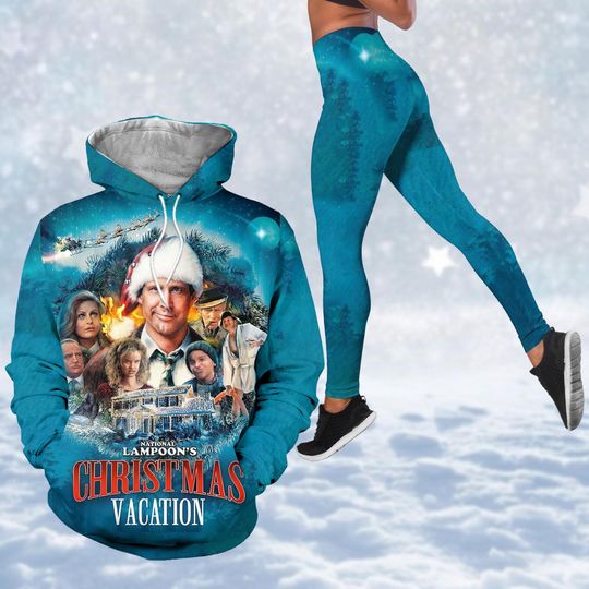 National Lampoons Christmas Vacation Hoodie Legging Set, Griswold Xmas 3D Shirt, Christmas Tree Farm Merch, Family Vacation Outfits