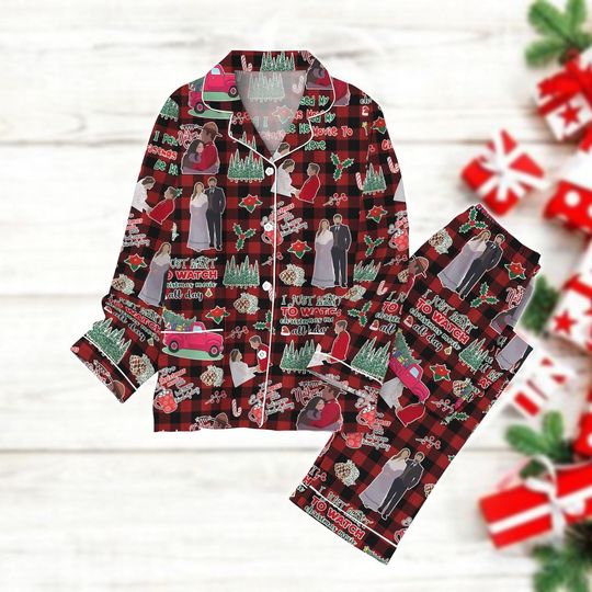 Christmas Movie Pajamas Set, Retro Xmas TV Show Pajamas, Red Truck Pine Tree Pajamas, Matching Family Pajamas, Holiday Season Gift