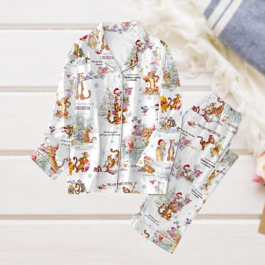 Tigger Winnie The Pooh Pajamas, Pooh Tigger Piglet Holiday Pajamas, Pooh And Friends Pajamas Pants, Disney Cartoon Pjs, Christmas Gift