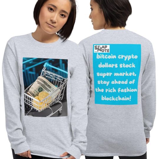 Crypto Investment Long Sleeves Shirt TShirt Tee Cotton - bitcoin shopping pattern - SnapNote Streetwear
