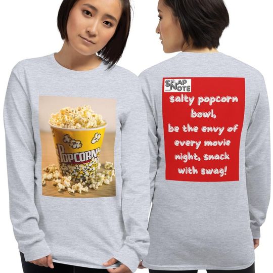 Amusing Unique Long Sleeves Shirt TShirt Tee Cotton - movie popcorn pattern - SnapNote Streetwear