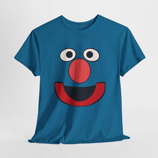 The Grover Sesame Street Character Face Adult Tshirts Unisex Heavy Cotton Tee