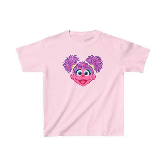 Abby Cadabby Pink Sesame Character Face Kids Heavy Cotton Tee