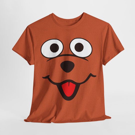 Baby Bear Sesame Street Character Face Adult Tshirts Unisex Heavy Cotton Tee
