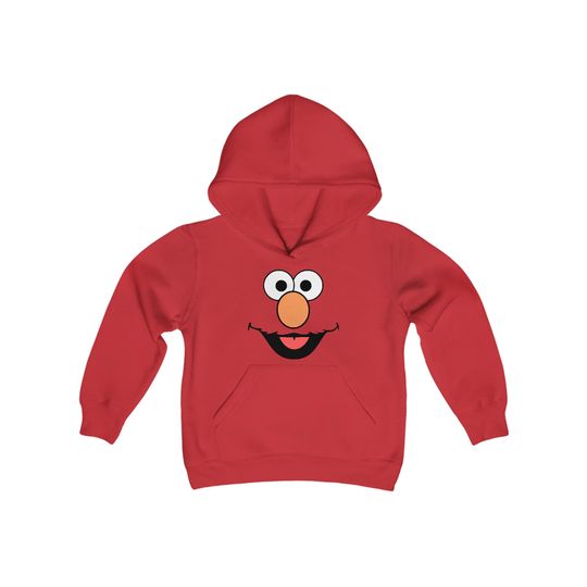 Elmo Red Sesame Character Face Heavy Blend Hoodie