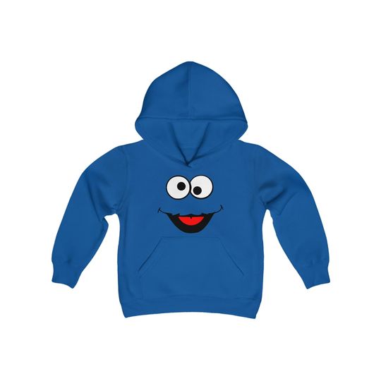 Cookie Monster Blue Sesame Character Face Heavy Blend Hoodie