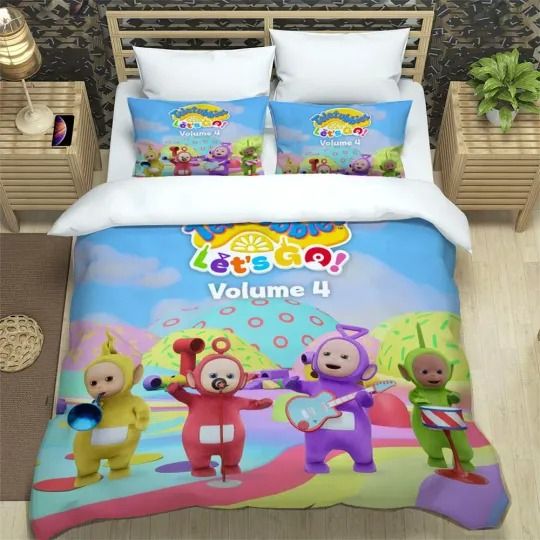 Cartoon Teletubbies Printed Bedding Sets exquisite bed supplies set duvet cover comforter set bedding set luxury birthday gift