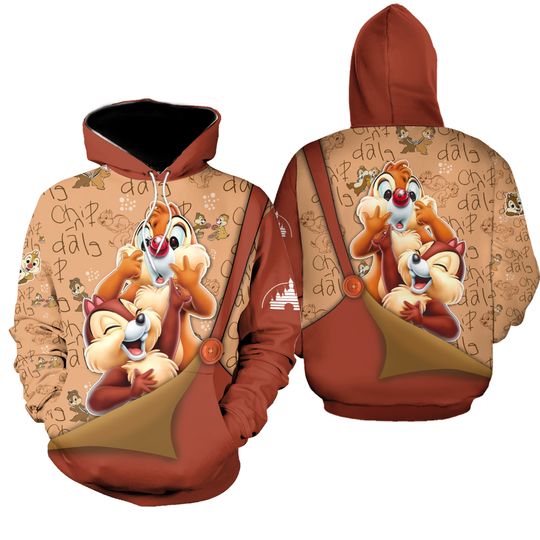 Chip And Dale Hoodie, Chip And Dale Hoodie, Disney Squirrel Hoodie
