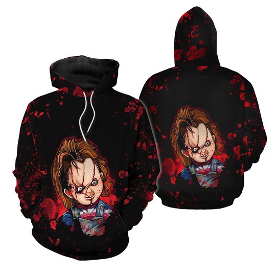 Halloween Horror Character Unisex Hoodie, Chucky Child 's Play Combo Hoodie & Sweatpants, Movie Killers Sweatshirt Jogger For Man Women