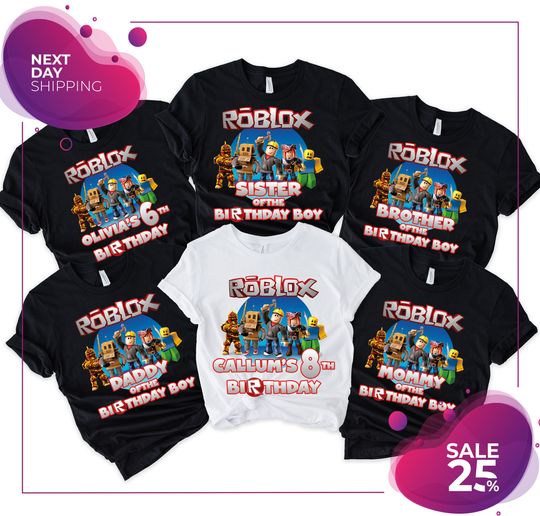 Personalized Roblox Birthday Boy Shirt | Family Birthday Tees | Bday Family Matching | Video Game Birthday Theme | Rblox Birthday Shirt