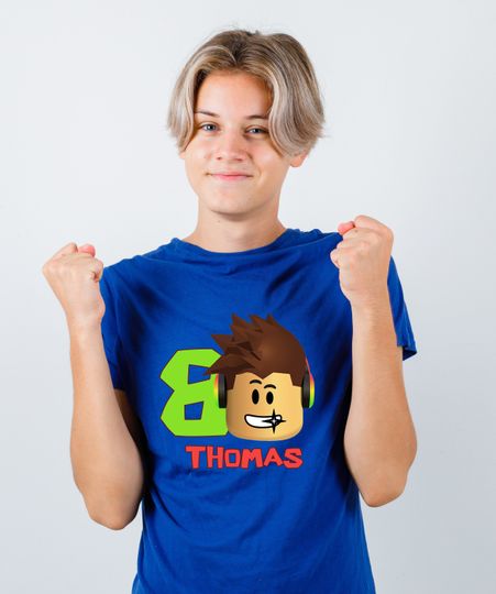 Roblox Head Shirt, Custom Roblox Shirt, Custom Birthday Shirt, Birthday Boy Shirt, Kids Heavy Cotton Tee, Family Birthday Shirt, Birthday TS