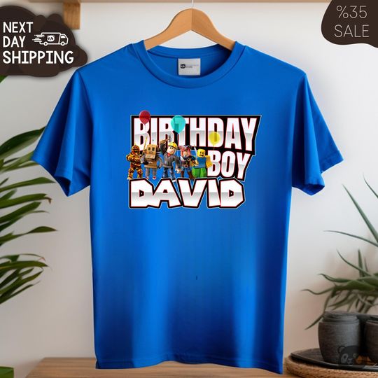 Custom Roblox Boy Shirt | Custom Birthday TShirt | Birthday Robots Shirt | Family Birthday Shirts | Birthday Tshirt | Game Matching Birthday
