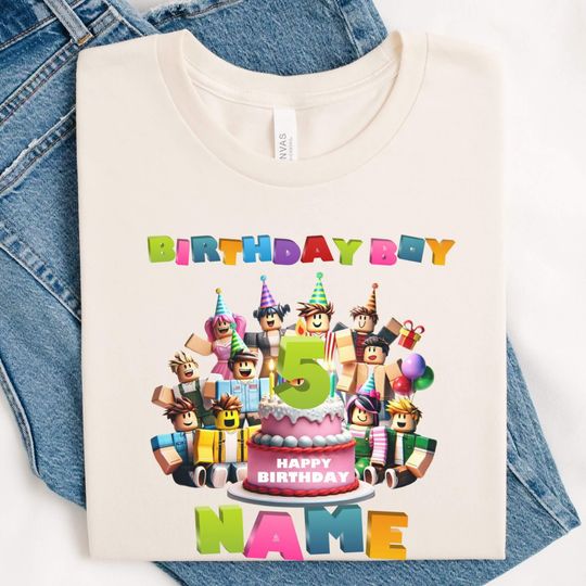 Roblox Birthday Custom shirt, Roblox shirt, Roblox Birthday Gift, Roblox Gift